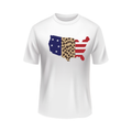 United States animal print US Flag USA patriotic white t-shirt