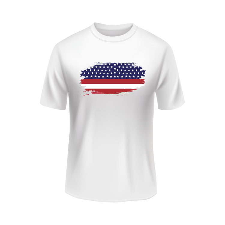 American US Flag USA patriotic white t-shirt