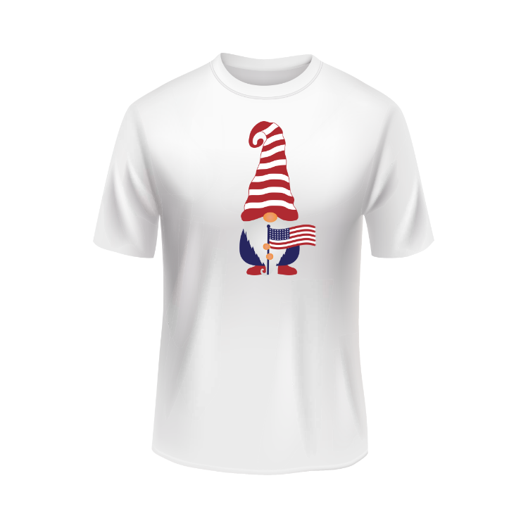 United States Gnome USA patriotic white t-shirt