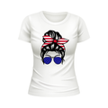 Messy Bun Untied States Of America 4th of July T-shirt Independence Day White T shirt