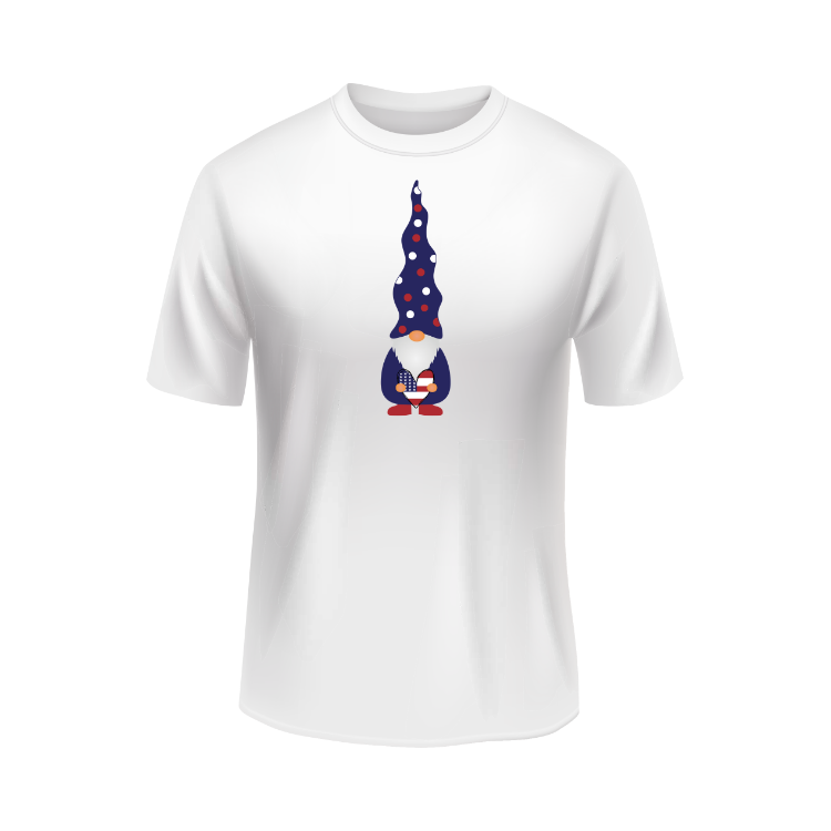 United States Gnome USA patriotic white t-shirt