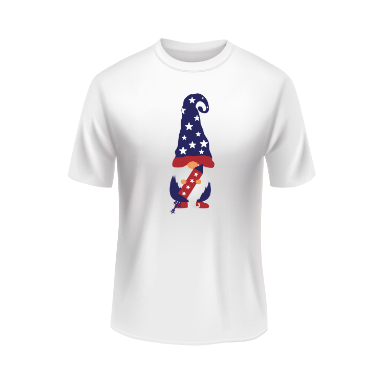 United States Gnome USA patriotic white t-shirt