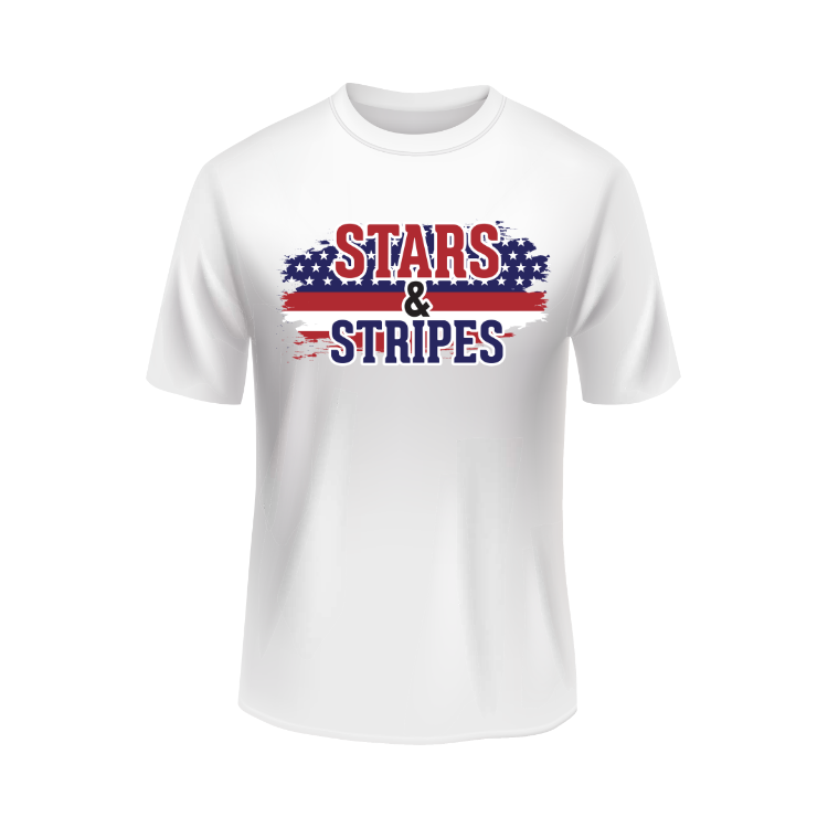 Stars & stripes US United States USA patriotic white t-shirt
