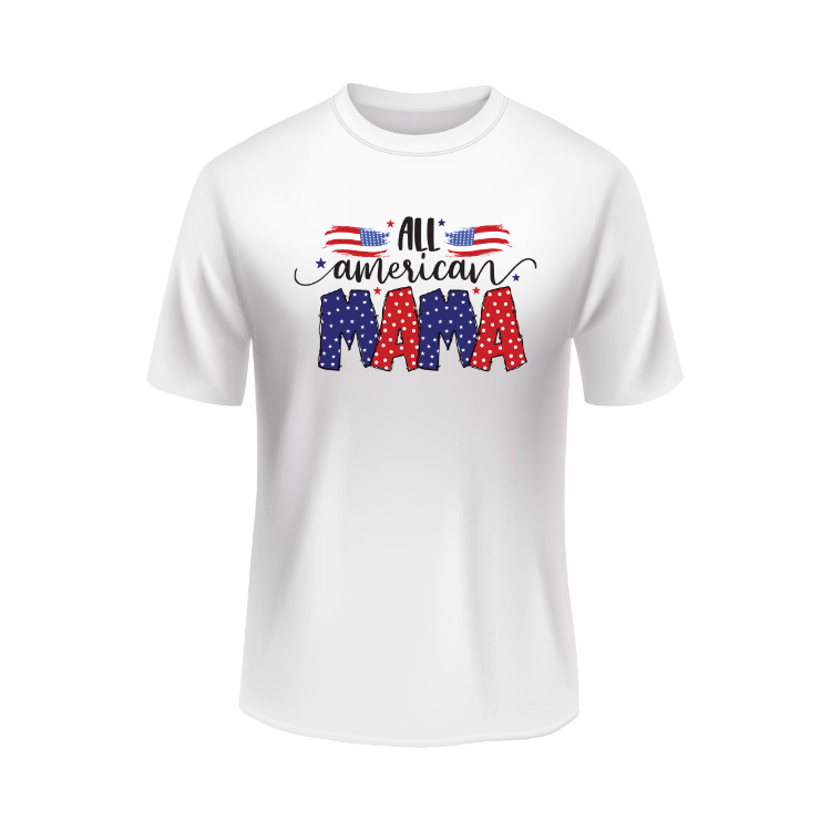 All American mama US United States USA patriotic white t-shirt