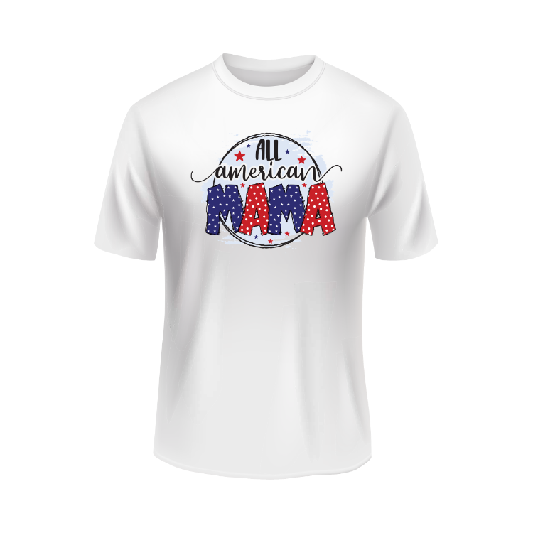 All American mama US United States USA patriotic white t-shirt