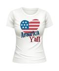 America Y'all USA Flag American US United States USA patriotic white t-shirt