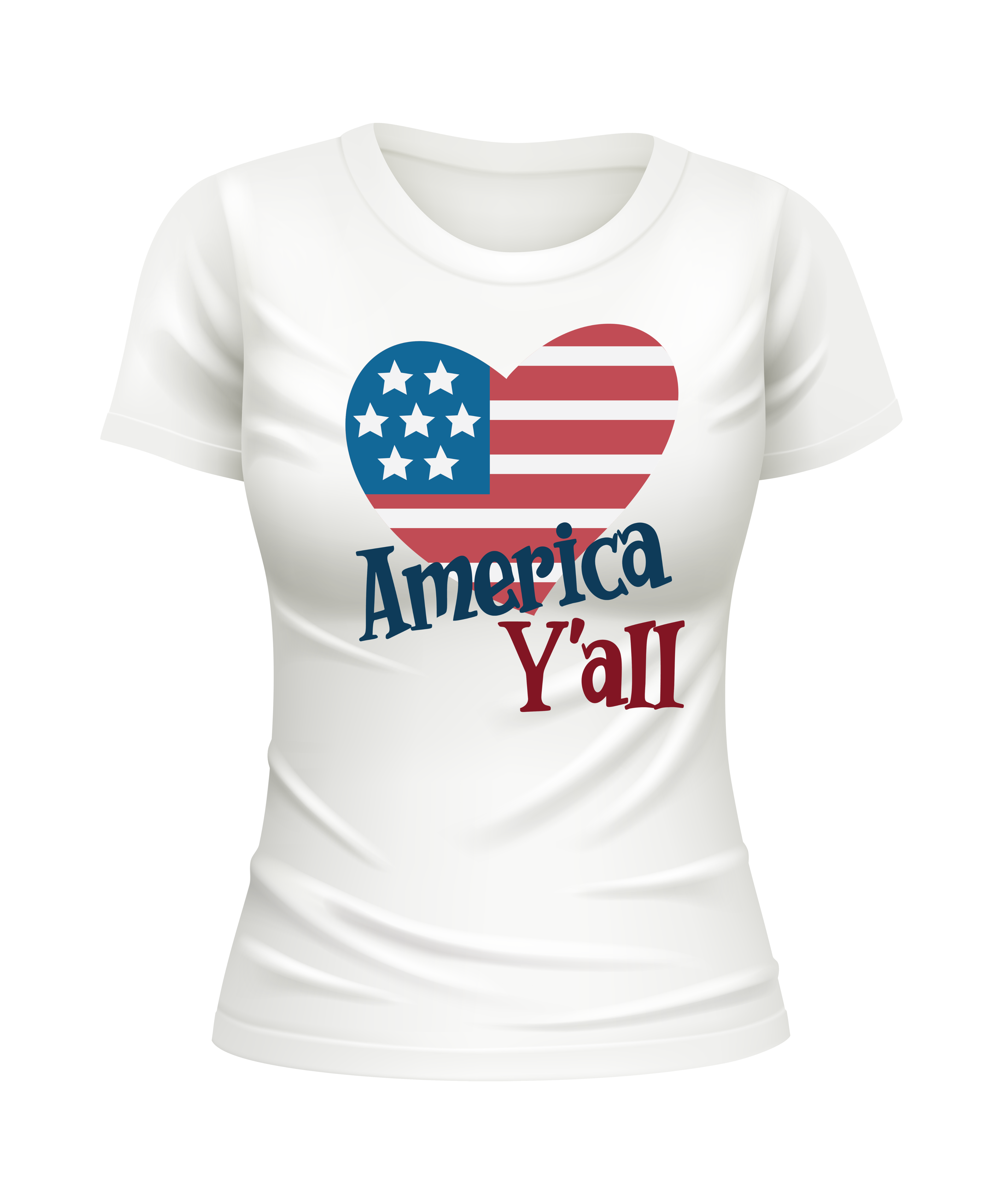 America Y'all USA Flag American US United States USA patriotic white t-shirt