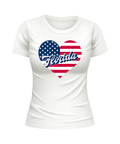 Florida State US United States USA patriotic white t-shirt