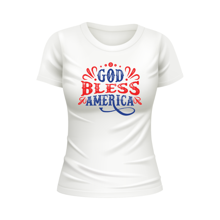 God bless America USA Patriotic White T-shirt