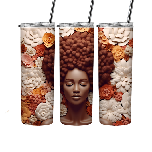 Elevate your Tumbler Game with this Sublimation Wrap - Black Girl Magic - Melanin Sista - 20oz Skinny Tumbler - Ready to Press