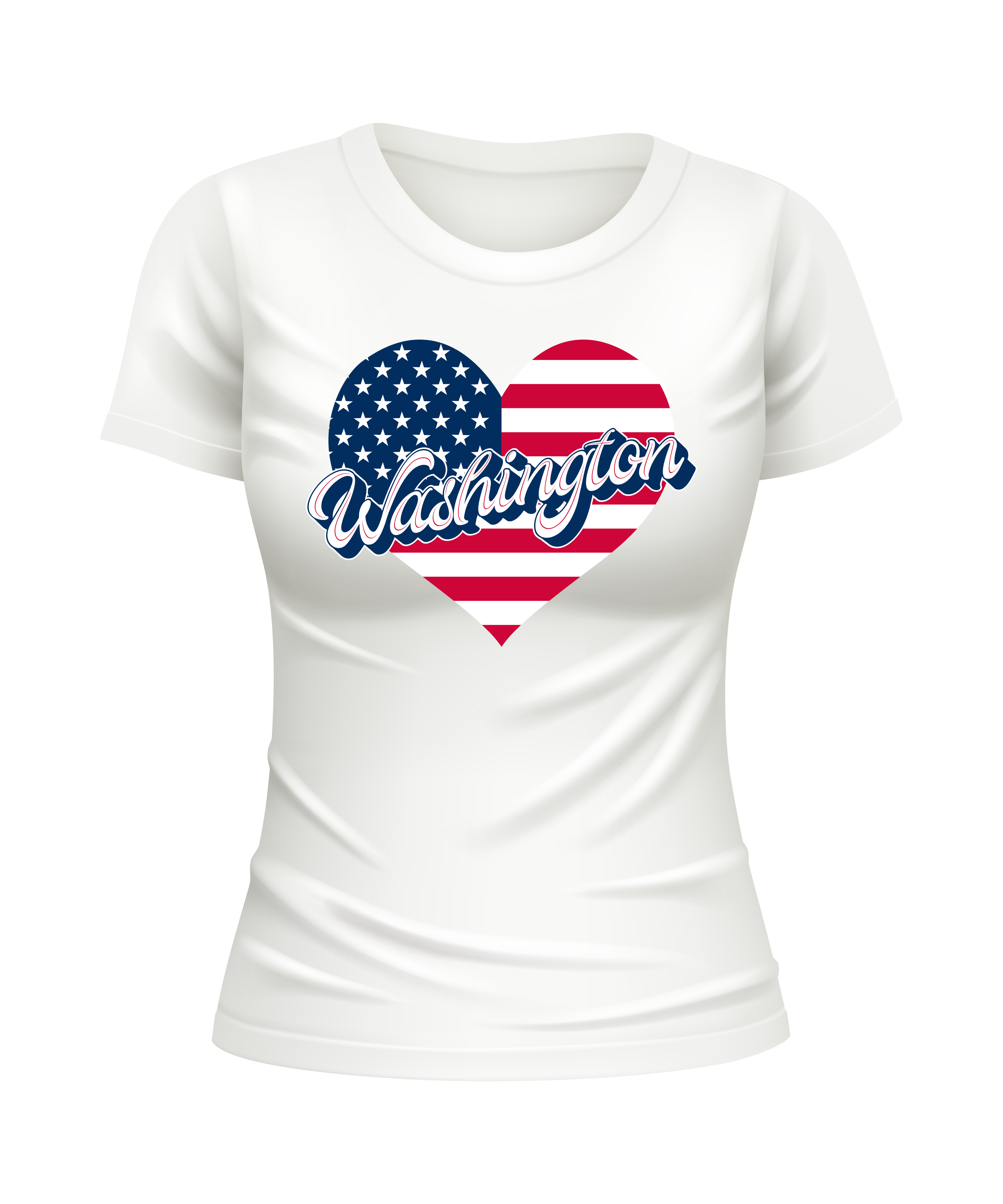 Washington State US United States USA patriotic white t-shirt
