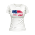 Distressed USA Flag Patriotic White T-shirt