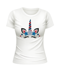 Unicorn American US United States USA patriotic white t-shirt