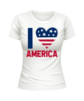 I Love Americal US United States USA patriotic white t-shirt