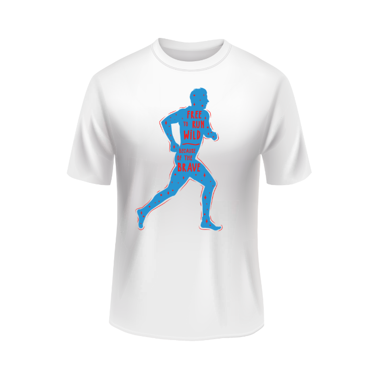 Free to run wild because of the brave USA Patriotic White T-shirt