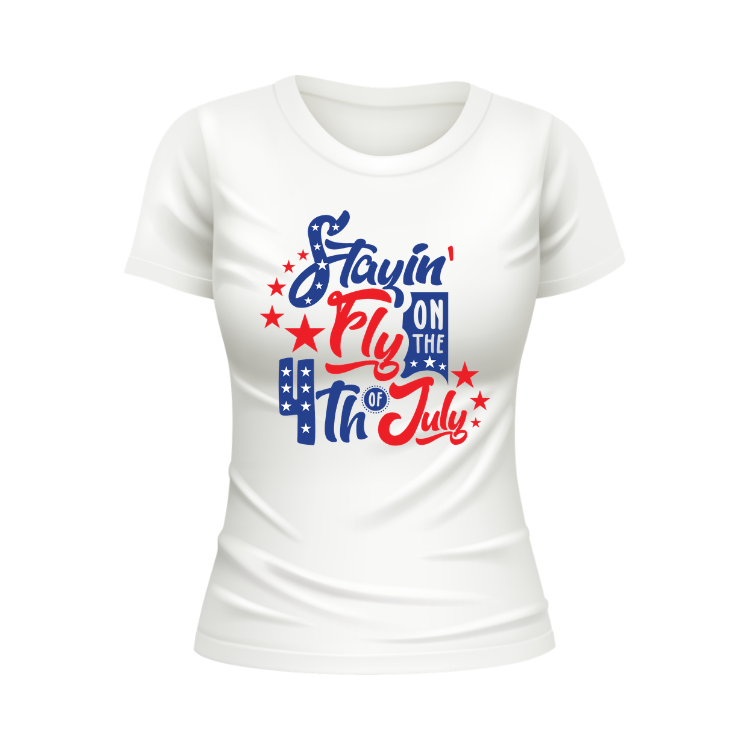 Staying fly on the 4th of July USA Patriotic White T-shirt
