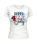 Happy 4th of July USA United States USA patriotic white t-shirt