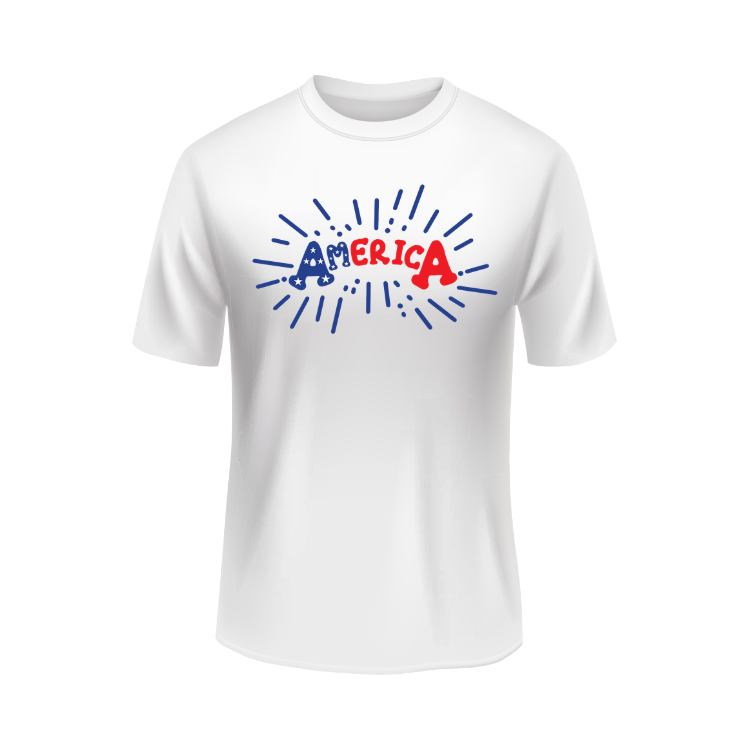 America USA Patriotic White T-shirt