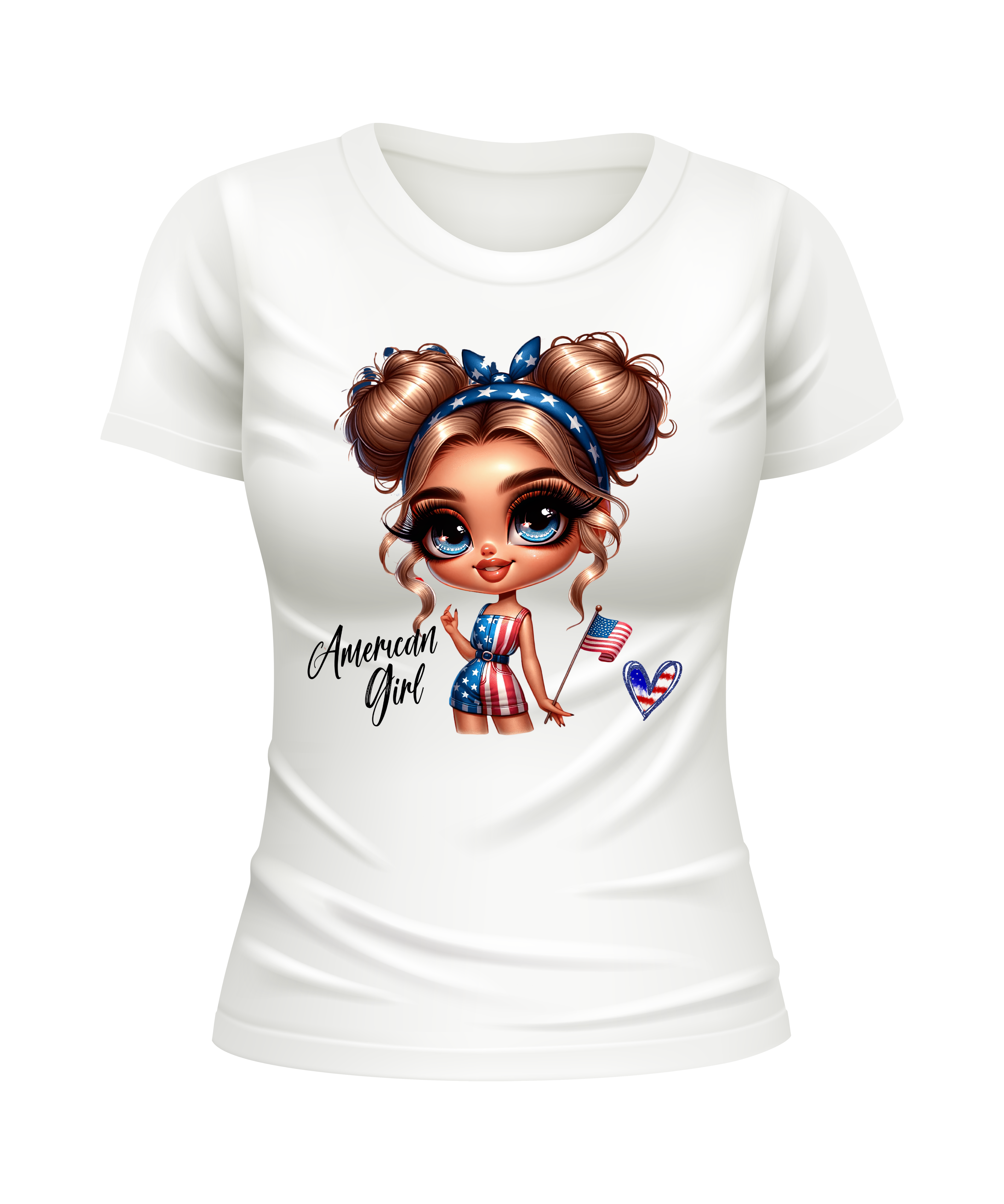 American Girl US United States USA patriotic white t-shirt