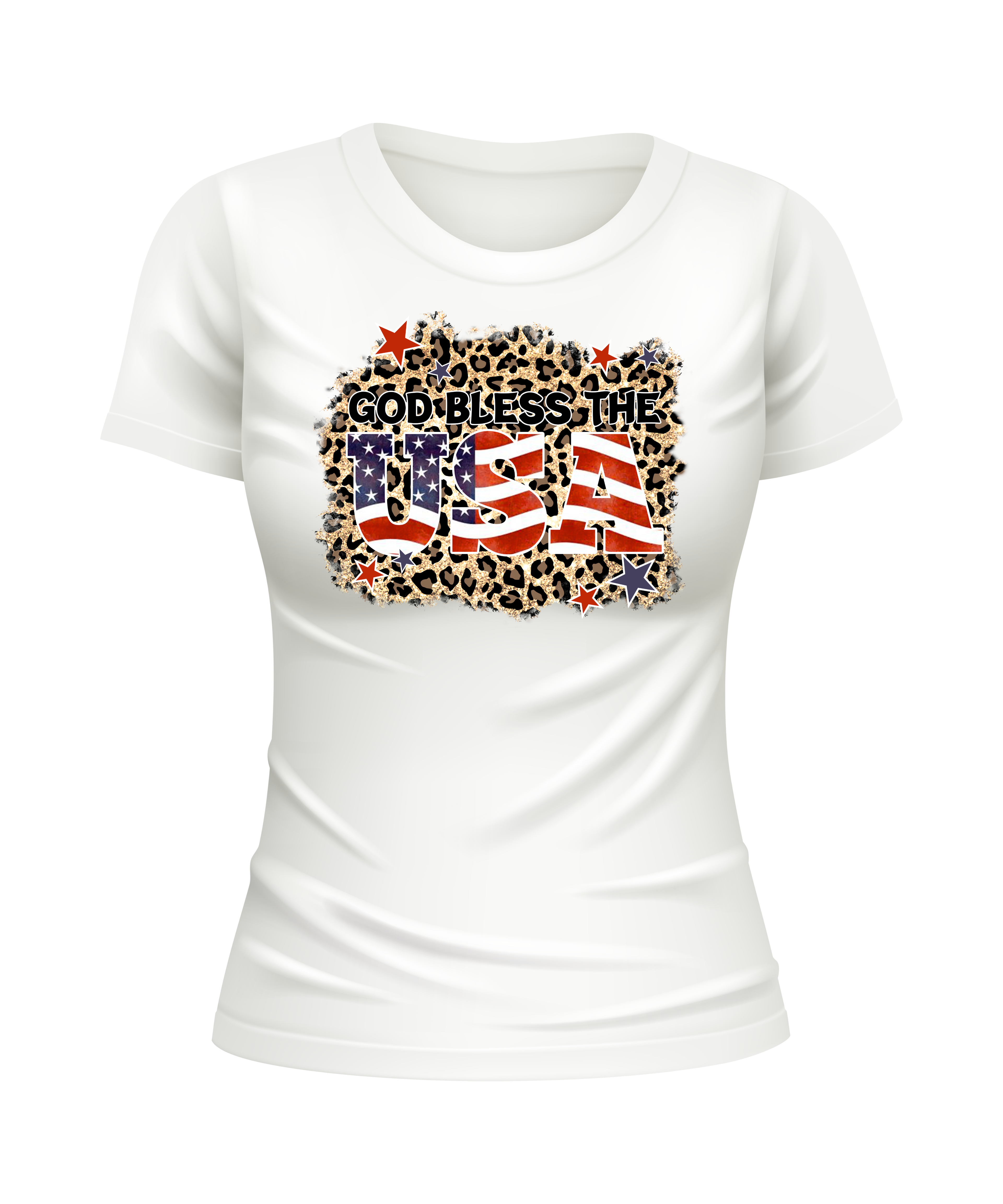 God bless the USA United States USA patriotic white t-shirt