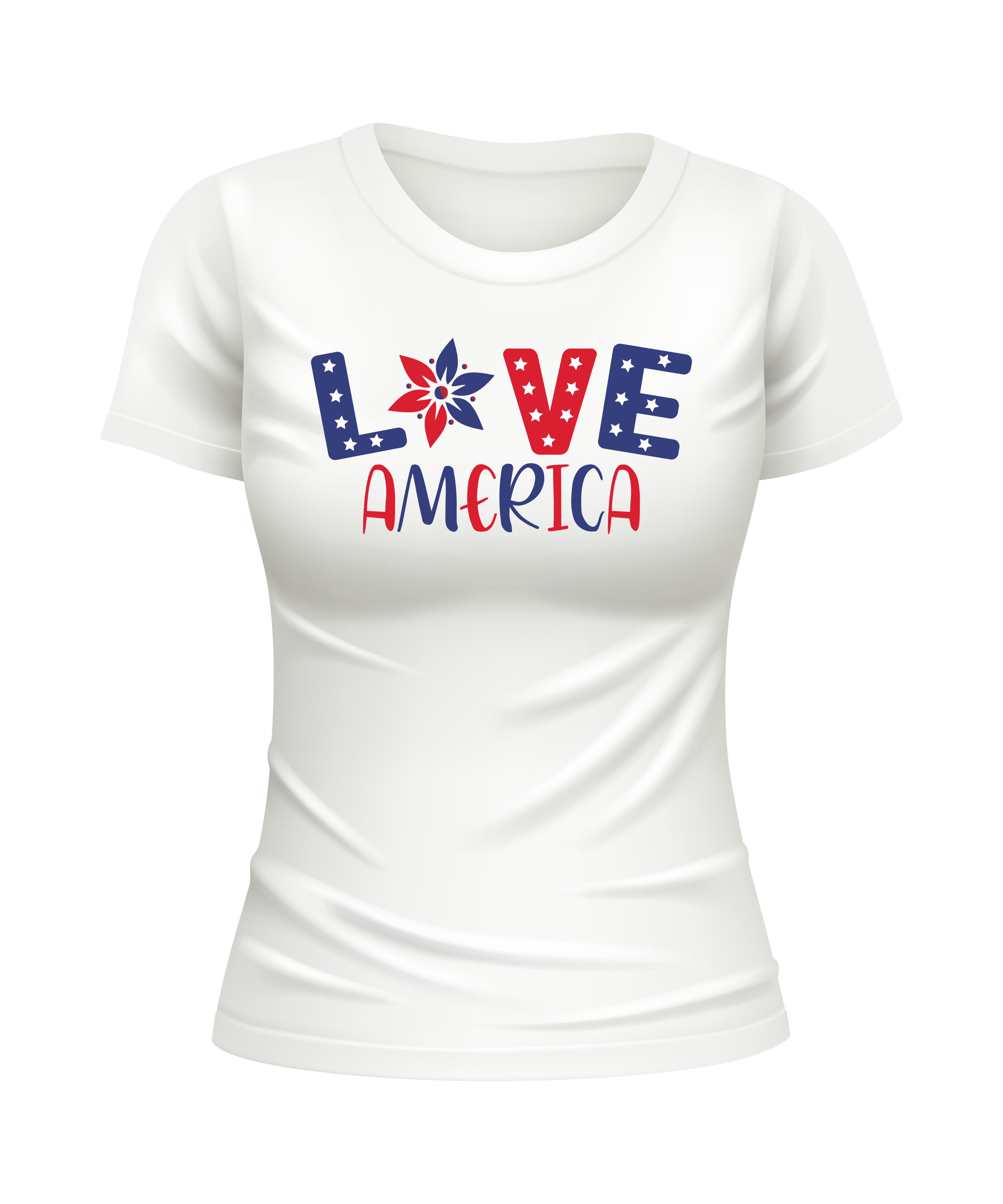 Love America USA United States USA patriotic white t-shirt