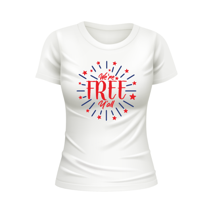 We're free ya'll USA White T-shirt