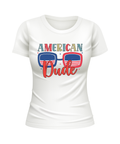 American Dude USA United States USA patriotic white t-shirt