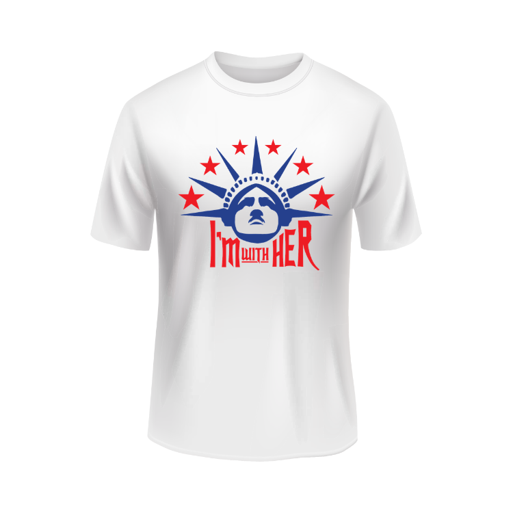 I'm with her the Statue of Liberty USA White T-shirt