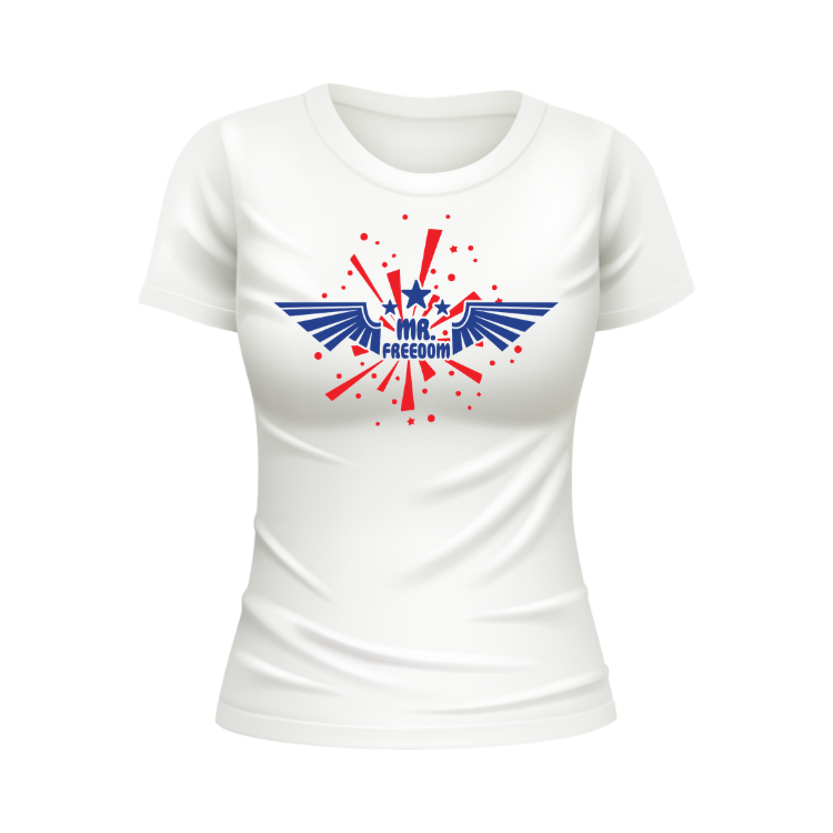 Mr.  Freedom USA Patriotic White T-shirt
