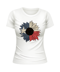 Sunflower US Flag United States USA patriotic white t-shirt