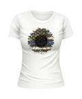 USA Flag Sunflower American US Sunflowers United States USA patriotic white t-shirt