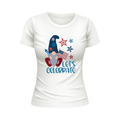 Gnome Let's Celebrate USA Patriotic White T-shirt
