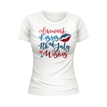 Firework Kisses 4th Of July Wishes USA Patriotic White T-shirt
