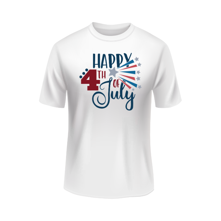 Happy 4th of July T-shirt Independence Day White T shirt