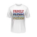 Family Friends Freedom USA Patriotic White T-shirt