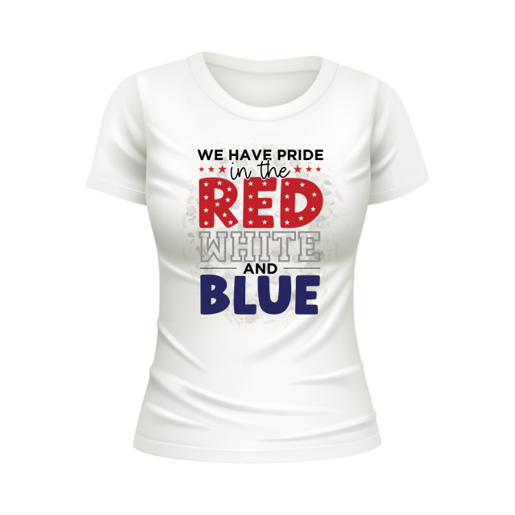 We have pride in the red white and blue USA Patriotic White T-shirt