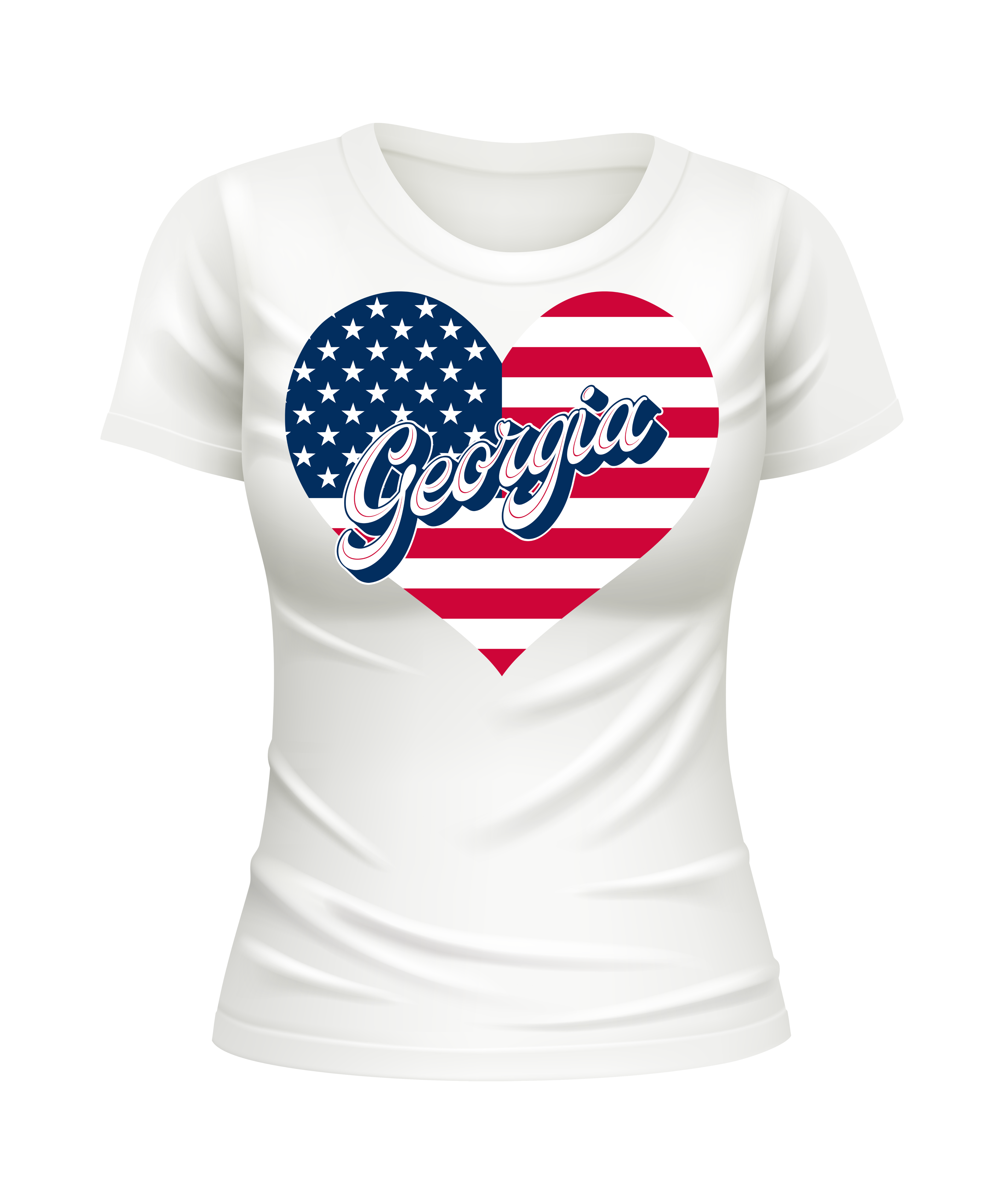 Georgia State US United States USA patriotic white t-shirt