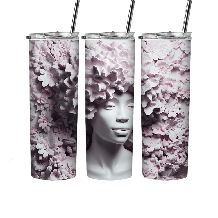 Luxurious Black Girl Magic Melanin Sista Ready to Press Sublimation Tumbler Wrap for 20oz Skinny Tumbler - 3D Design