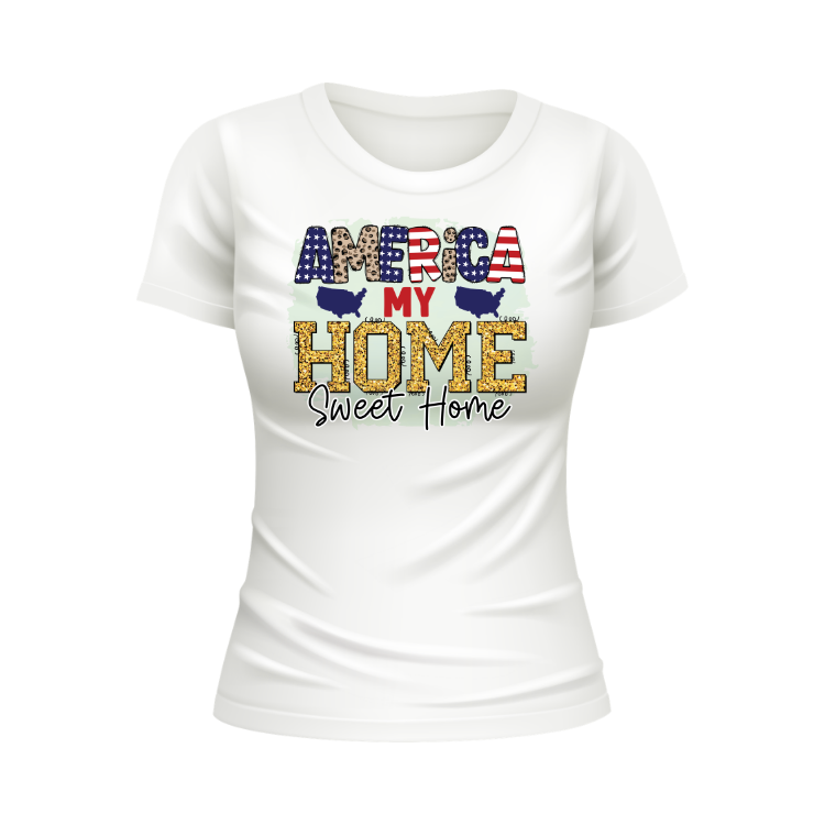 America my home sweet home patriotic white t-shirt