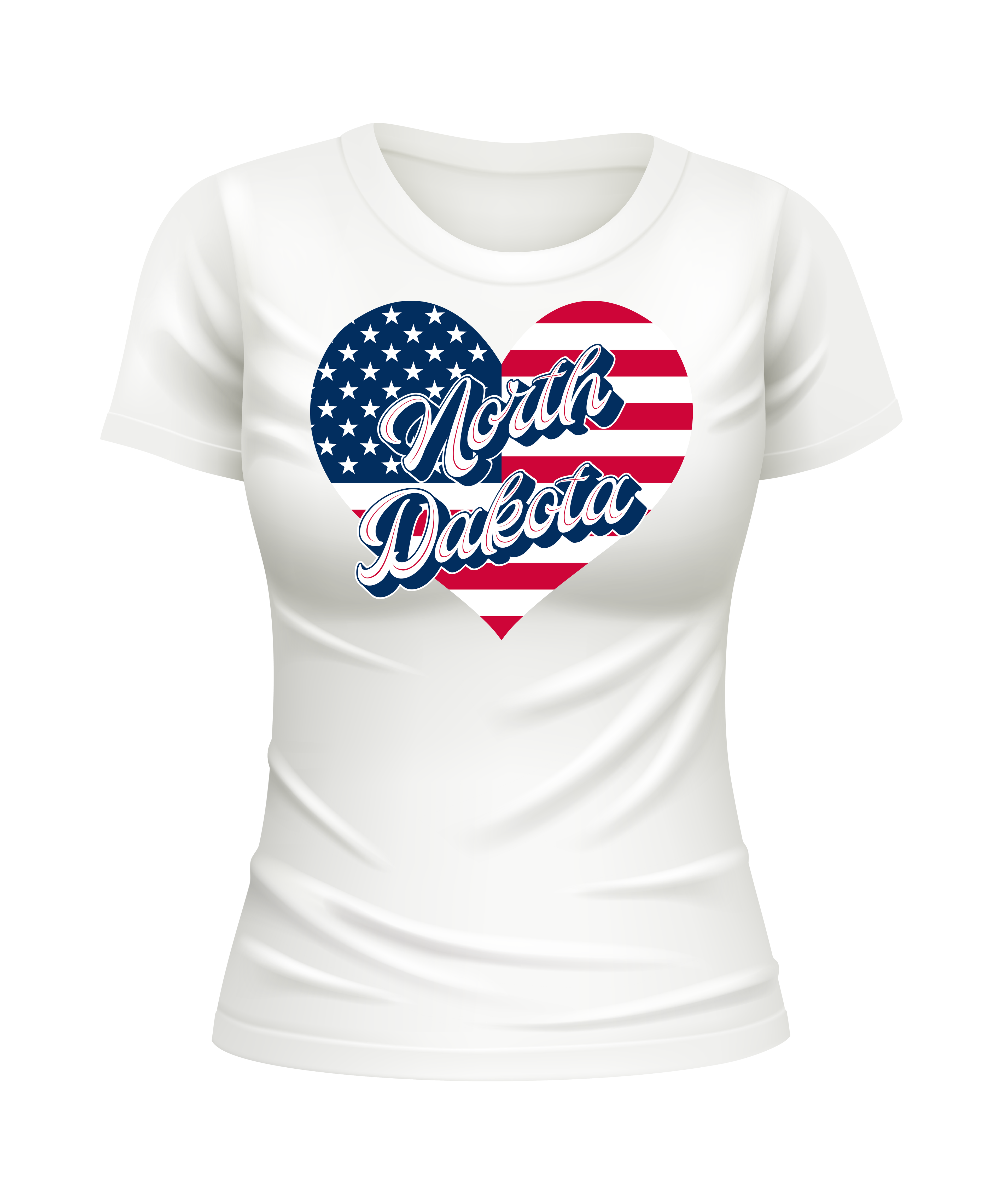 North Dakota State US United States USA patriotic white t-shirt