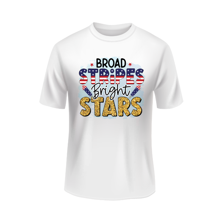 Brad stripes bright stars patriotic white t-shirt