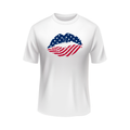 Patriotic Kiss Lips 4th of July T-shirt Independence Day White T shirt
