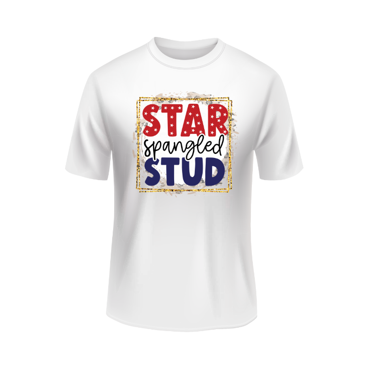 star spangled stud patriotic white t-shirt