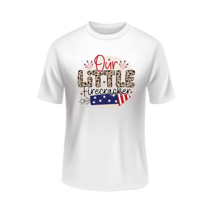 Our little firework USA patriotic white t-shirt