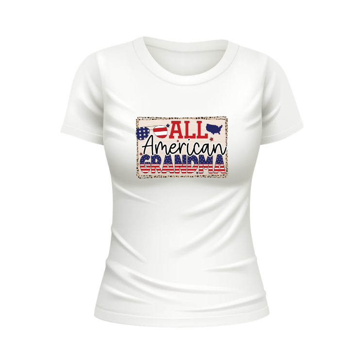 All American grandma USA patriotic white t-shirt