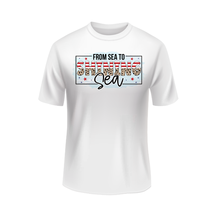 From Sea To Shining Sea USA patriotic white t-shirt