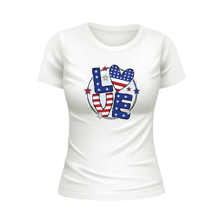 Love USA patriotic white t-shirt