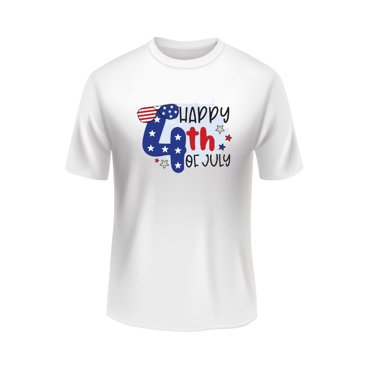 Happy 4th of July USA patriotic white t-shirt