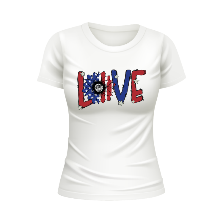 Love USA patriotic white t-shirt