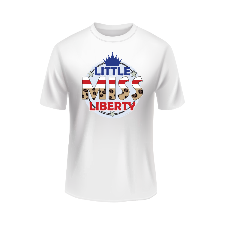little Miss Liberty USA patriotic white t-shirt